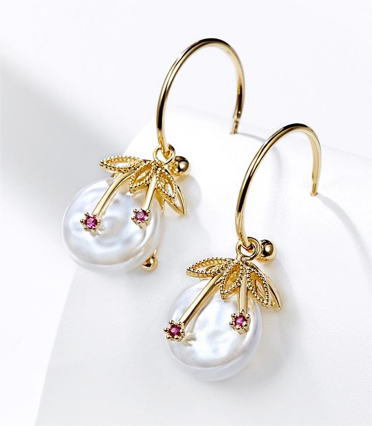 Genuine Freshwater Pearl Shooting Star Earrings