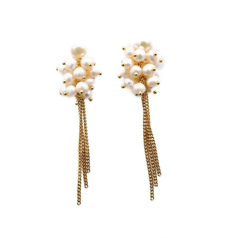 Genuine Freshwater Pearl Galaxy Fall Earrings