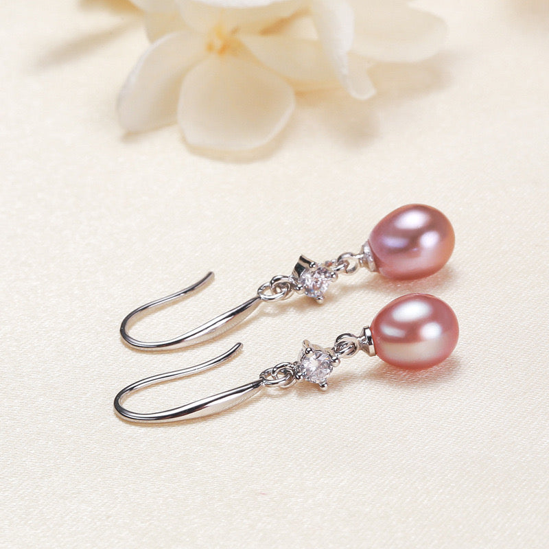 Brass Plated with 18K Gold Genuine Freshwater Pearl Celeste Earrings