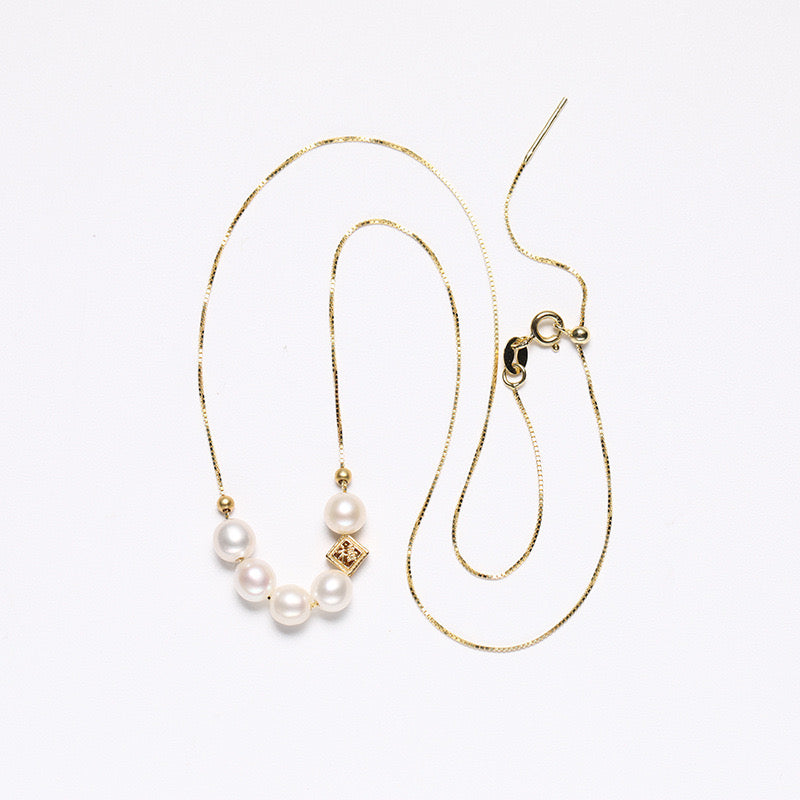 Genuine Freshwater Pearl Solid S925 Silver Moment Necklace