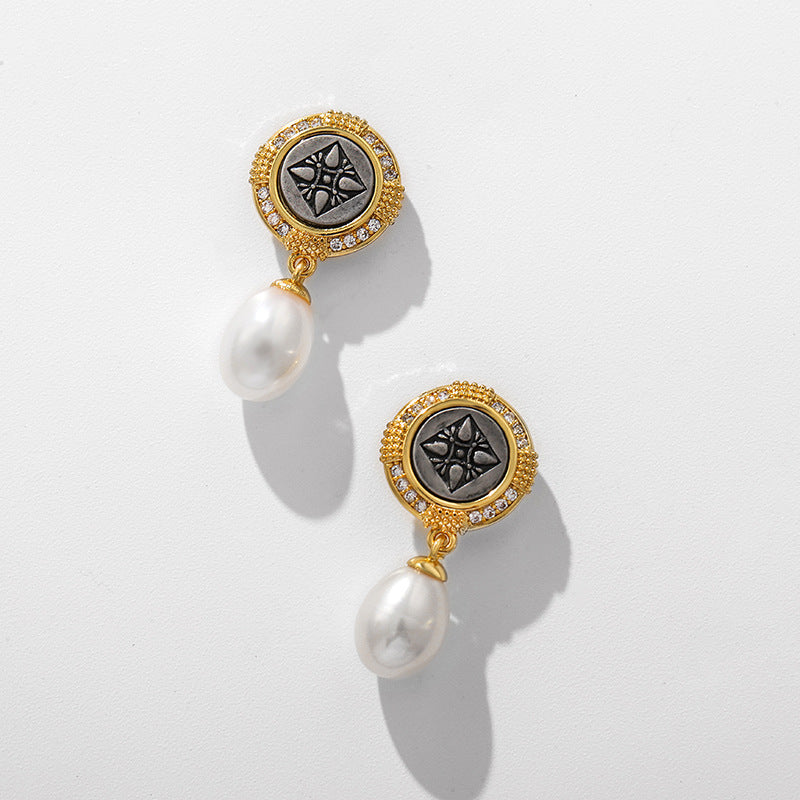 Genuine Freshwater Pearl Sunlight Shield Earrings