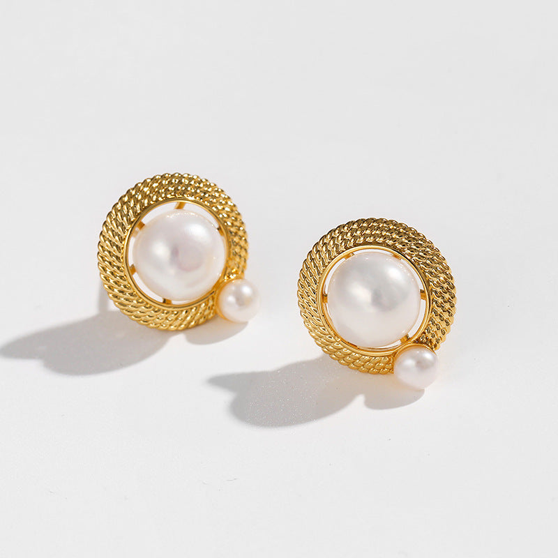 Genuine Freshwater Pearl Divine Ring Earrings