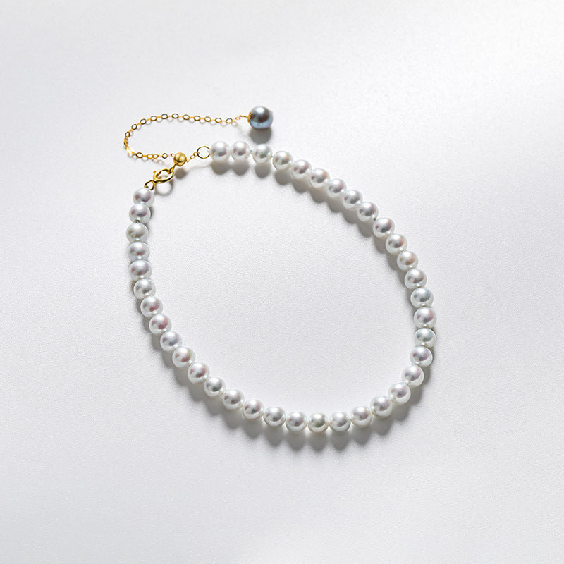Solid 18K Gold Genuine Freshwater Pearl Mercury Bracelet