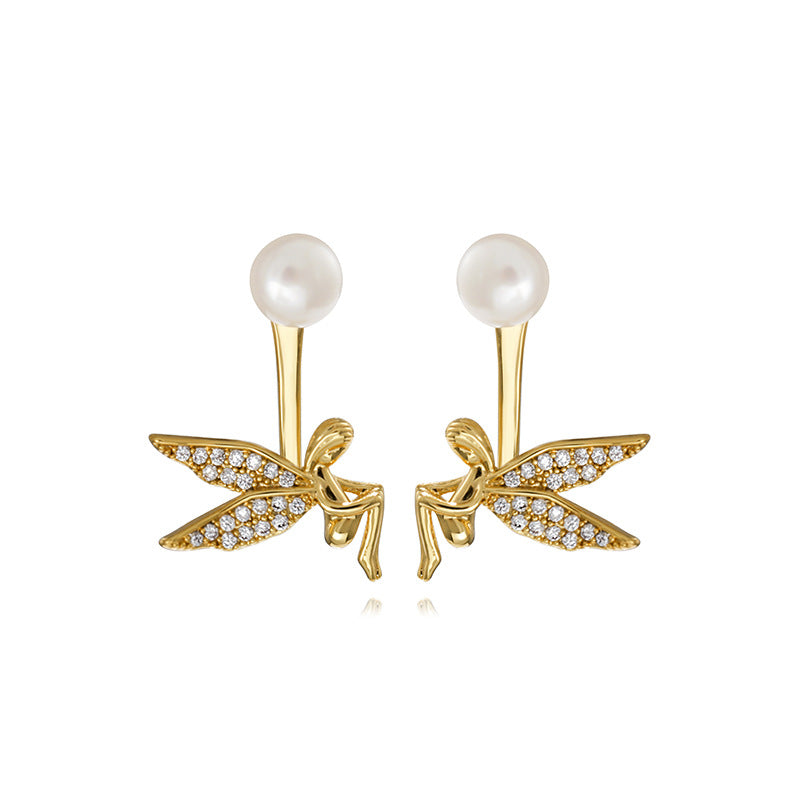 Genuine Freshwater Pearl Elf Wings Earrings
