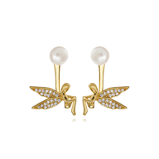 Genuine Freshwater Pearl Elf Wings Earrings