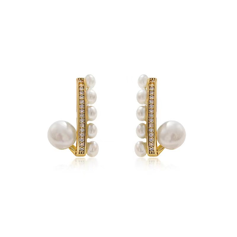 Genuine Freshwater Pearl Ocean Harp Earrings