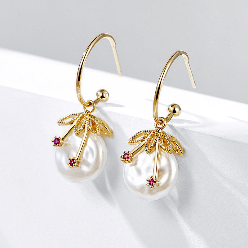 Genuine Freshwater Pearl Shooting Star Earrings