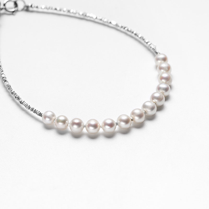 Genuine Baroque Pearl Solid S925 Silver Limerence Bracelet