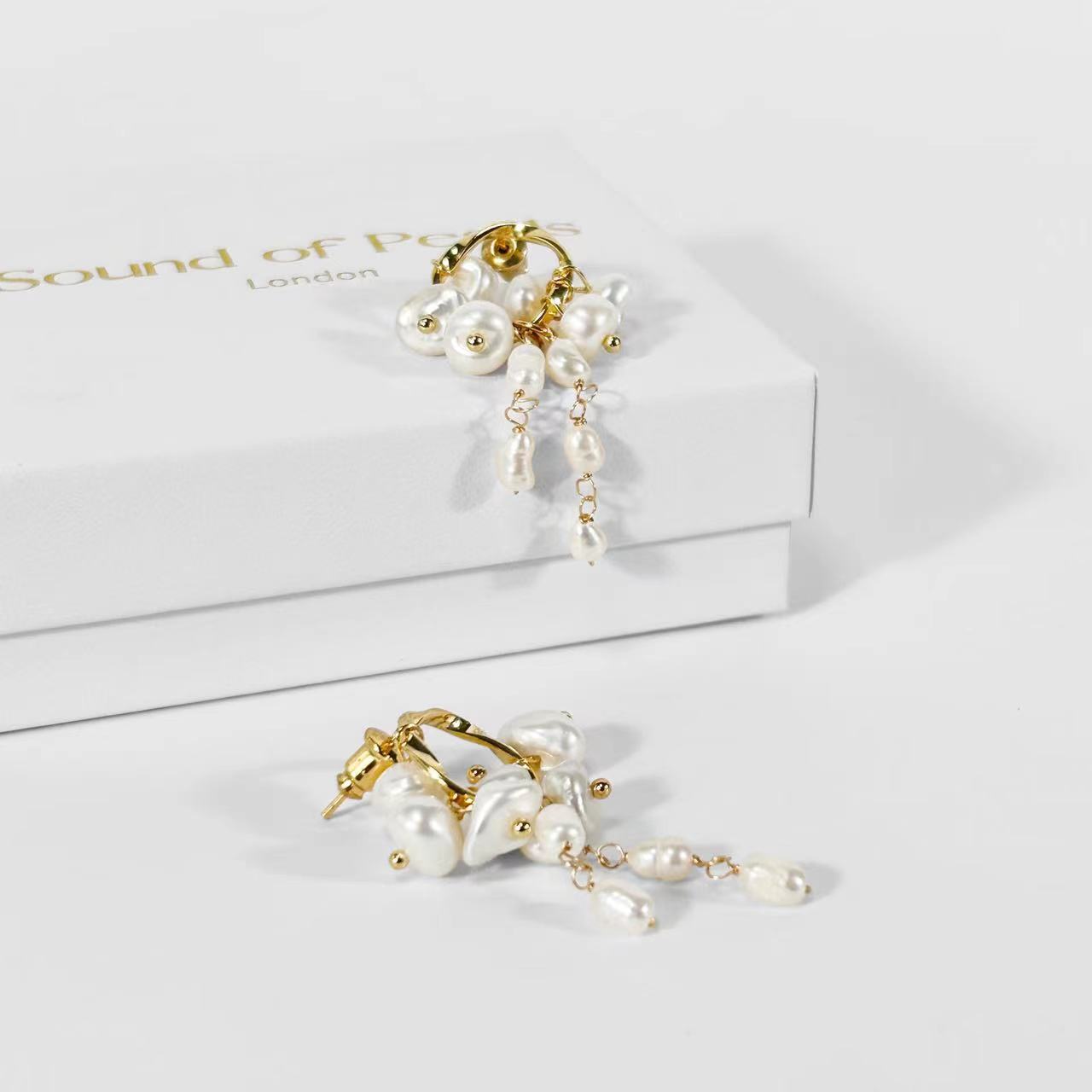 Genuine Freshwater Baroque Pearl Orchid Earrings (Limited Edition)