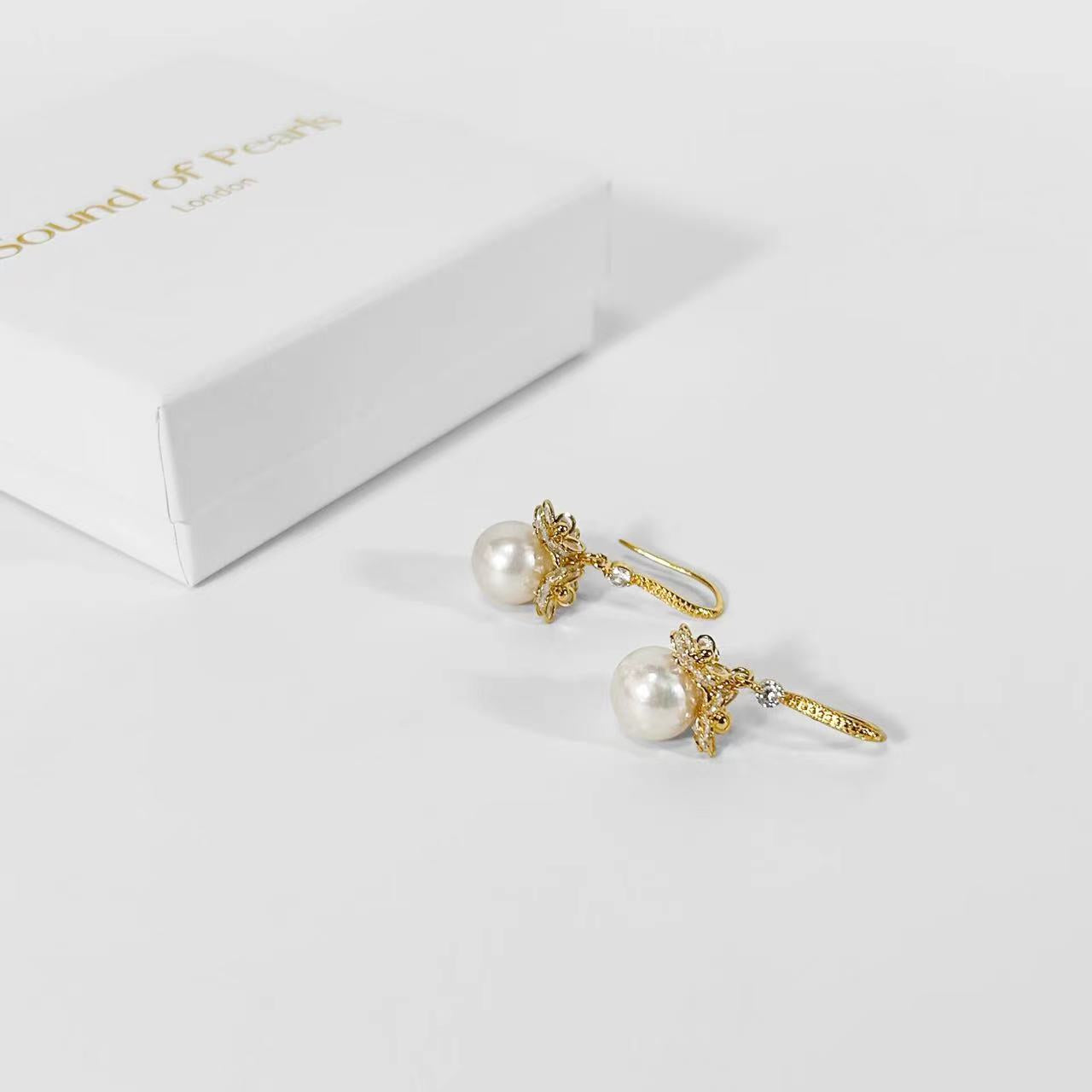 Genuine Freshwater Baroque Edison Pearl Freesia Earrings (Limited Edition)