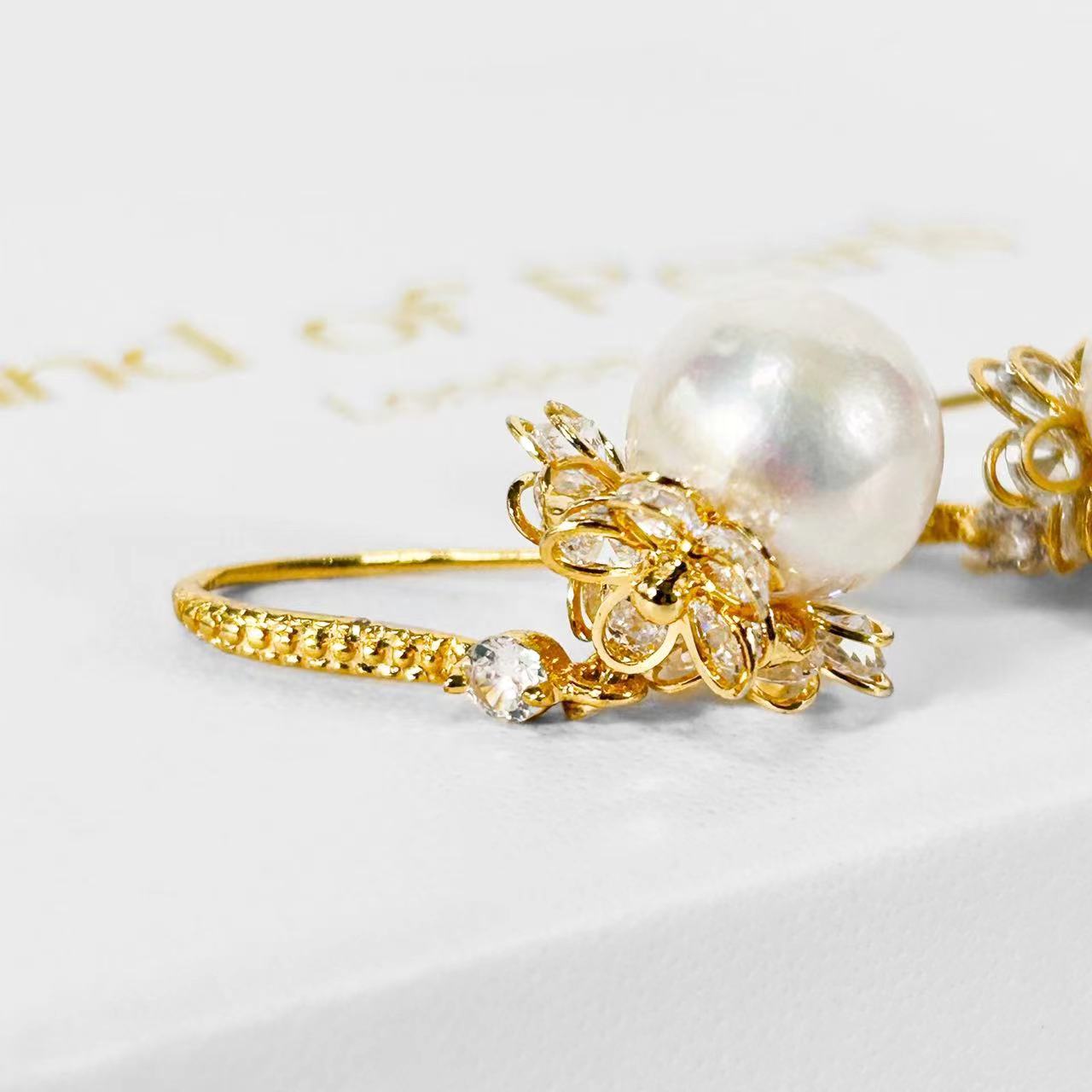 Genuine Freshwater Baroque Edison Pearl Freesia Earrings (Limited Edition)