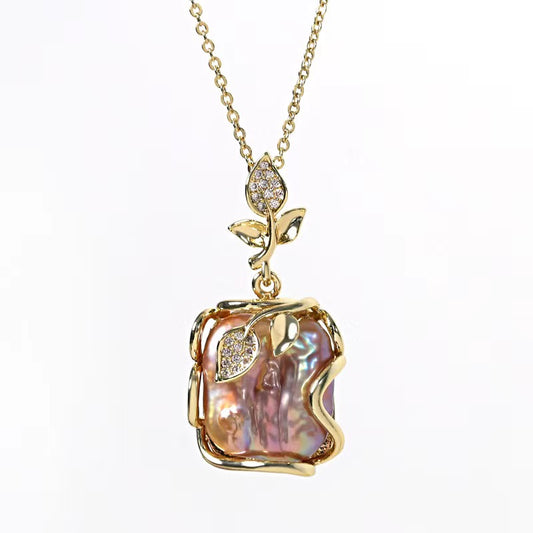 Genuine Freshwater Baroque Pearl Ocean Rose Set