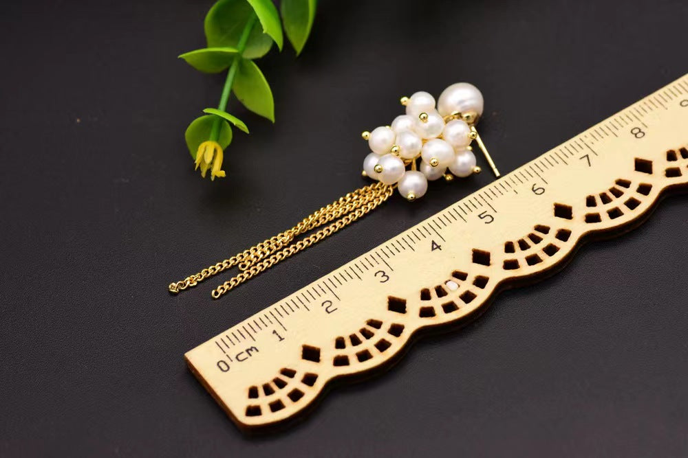 Genuine Freshwater Pearl Galaxy Fall Earrings