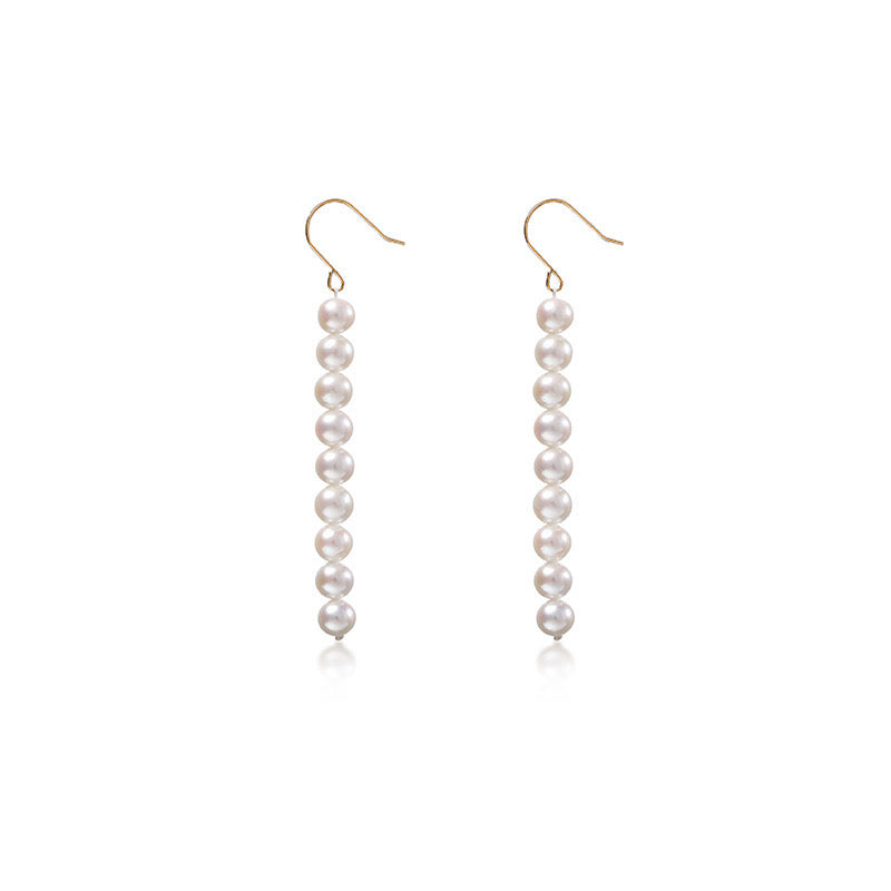 Solid 18K Gold Genuine Freshwater Pearl Augenstern Earrings