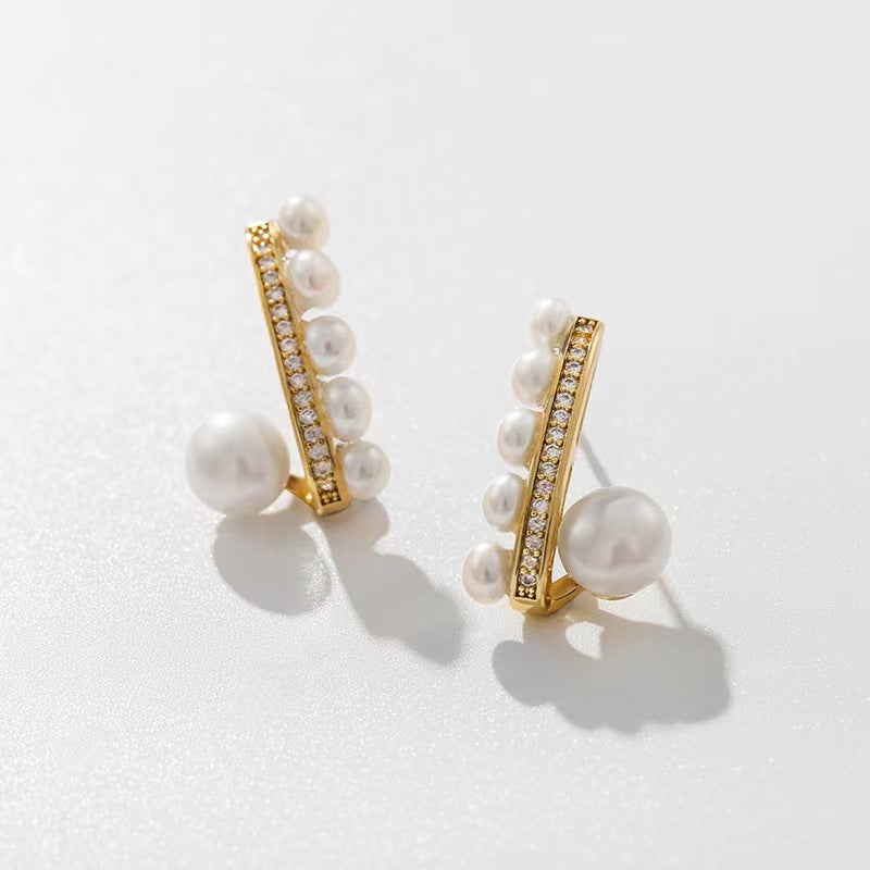 Genuine Freshwater Pearl Ocean Harp Earrings