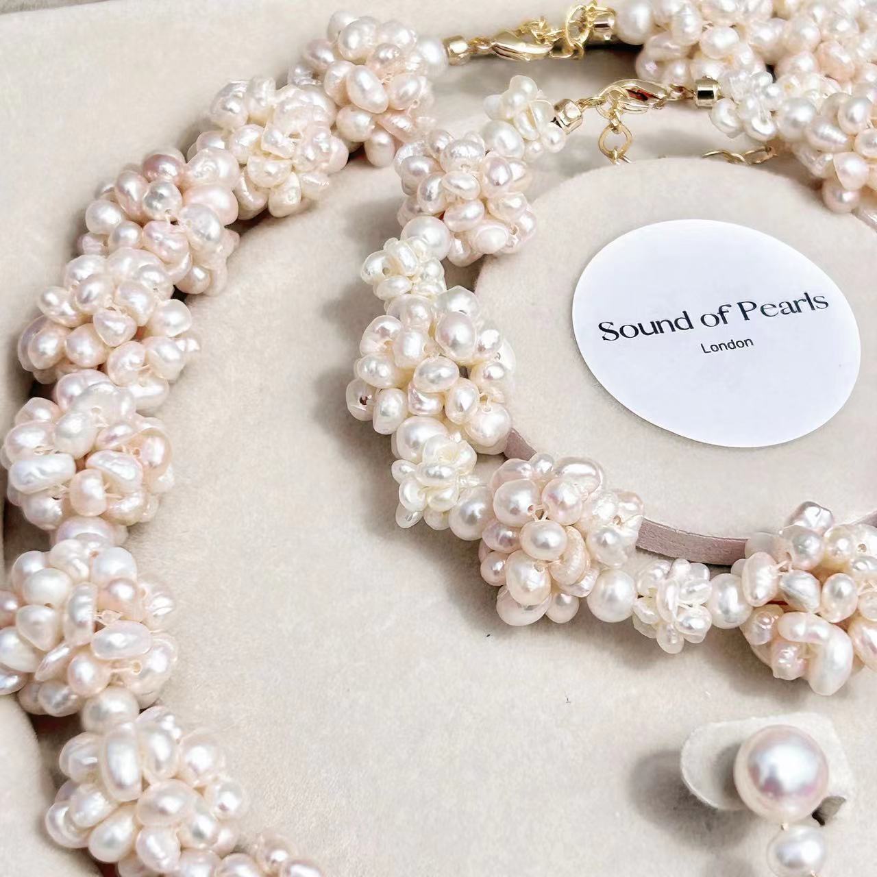 Genuine Freshwater Baroque Pearl Kew Garden Set