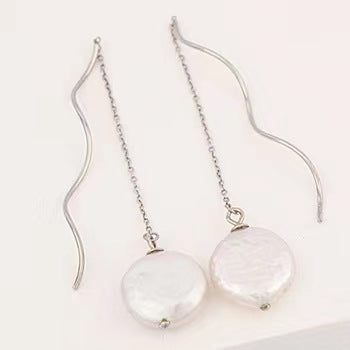 Genuine Baroque Pearl Solid S925 Silver Greek Organ Earrings