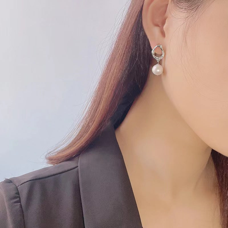 Genuine Freshwater Pearl Solid S925 Silver Soul Teardrop Earrings