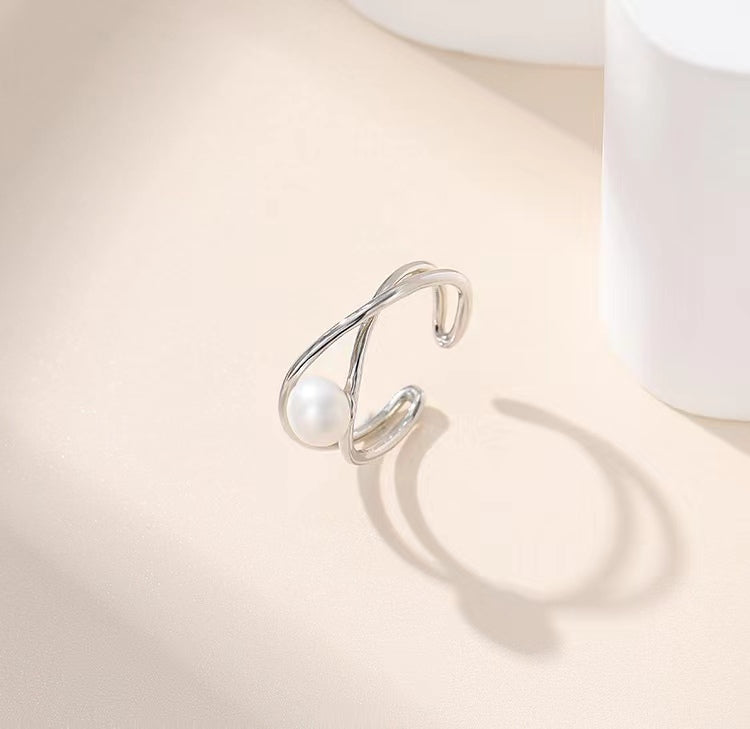 Genuine Freshwater Pearl Solid S925 Silver God's Eye Ring
