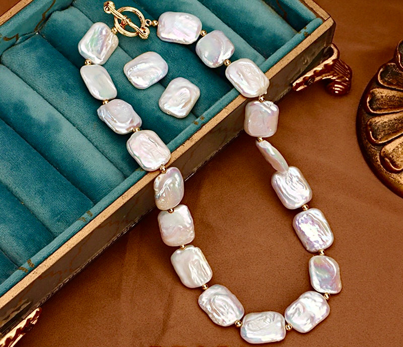 Genuine Freshwater Baroque Pearl Aurora Set