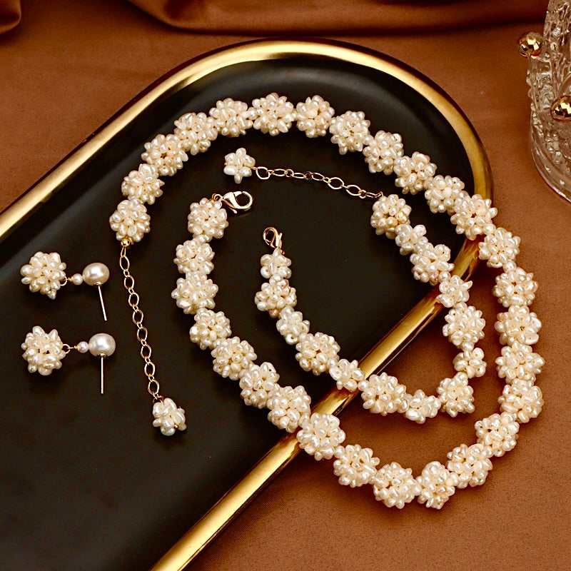 Genuine Freshwater Baroque Pearl Kew Garden Set