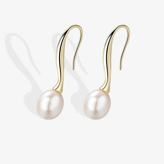 Genuine Freshwater Pearl Solid S925 Silver Sea's Eye Earrings
