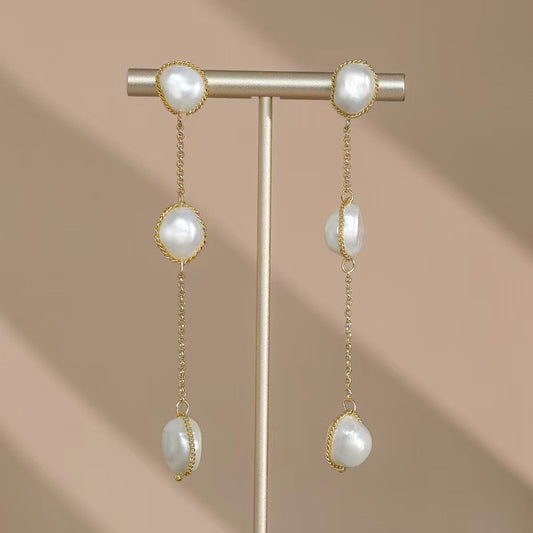 Genuine Freshwater Pearl Waterfall Earrings