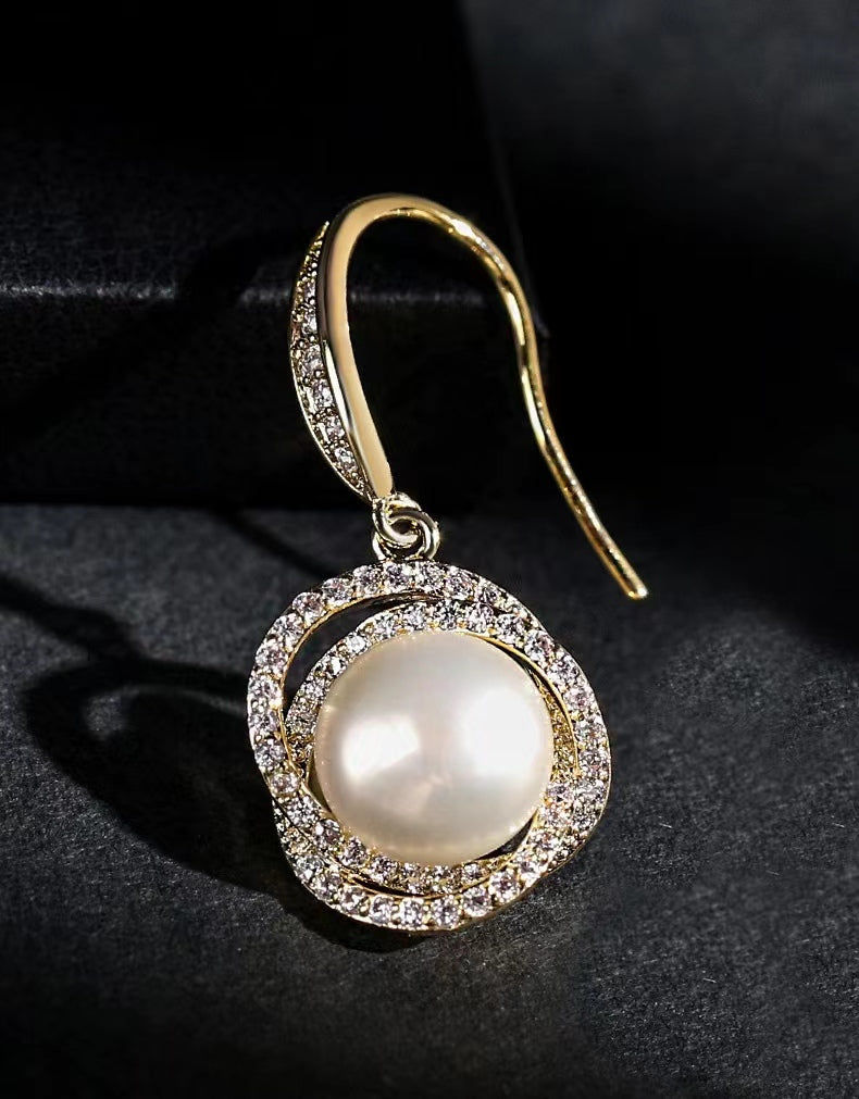Genuine Freshwater Pearl Galaxy Earrings