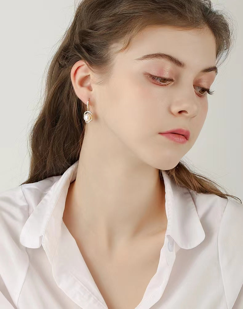 Genuine Freshwater Pearl Galaxy Earrings