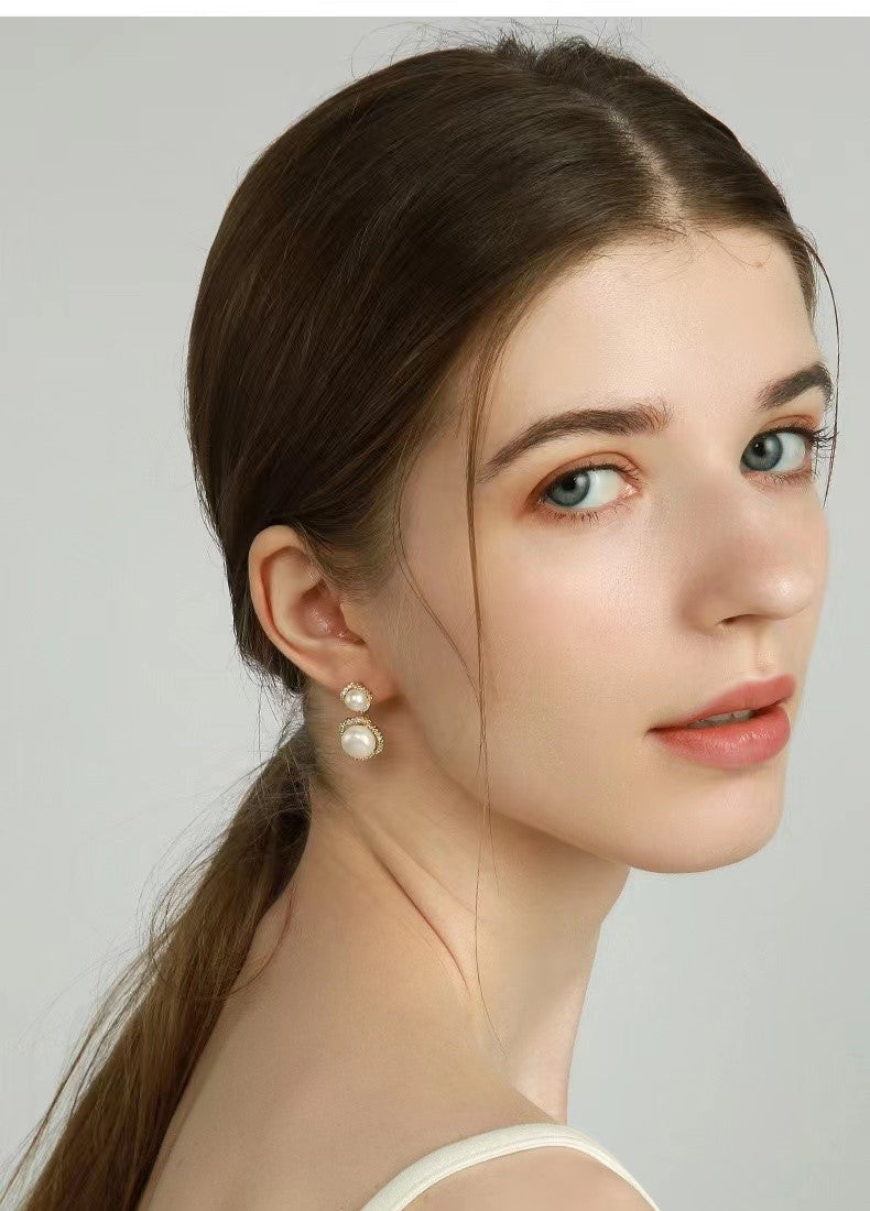 Genuine Freshwater Pearls Happy Duo Earrings