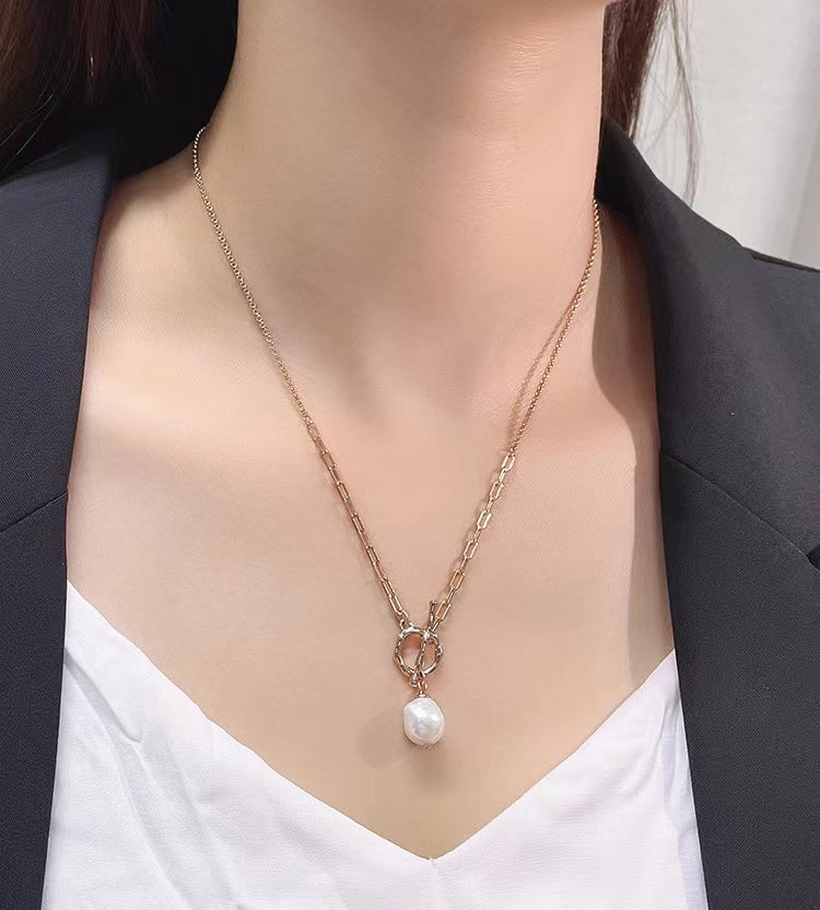 Genuine Baroque Pearl Solid S925 Silver Dream Come True Necklace
