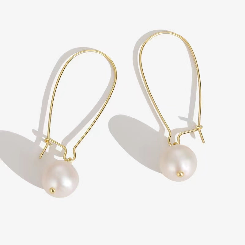 Genuine Freshwater Pearl Solid S925 Silver Afterglow Earrings
