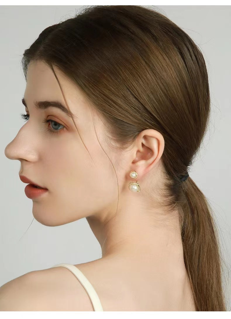 Genuine Freshwater Pearls Happy Duo Earrings