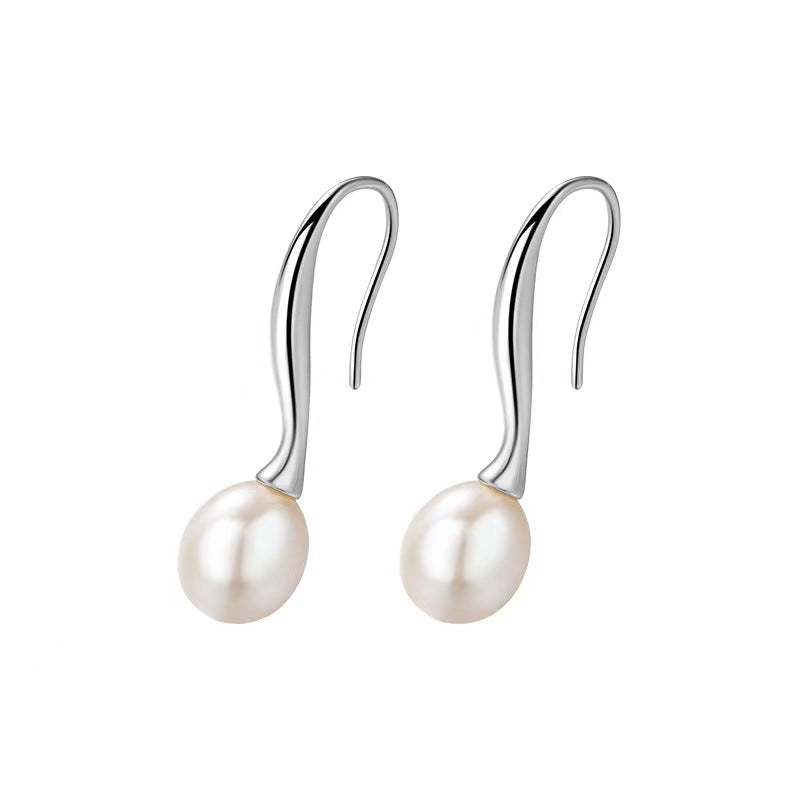 Genuine Freshwater Pearl Solid S925 Silver Sea's Eye Earrings