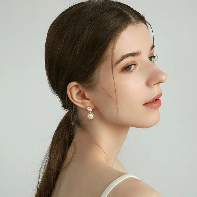 Genuine Freshwater Pearls Happy Duo Earrings
