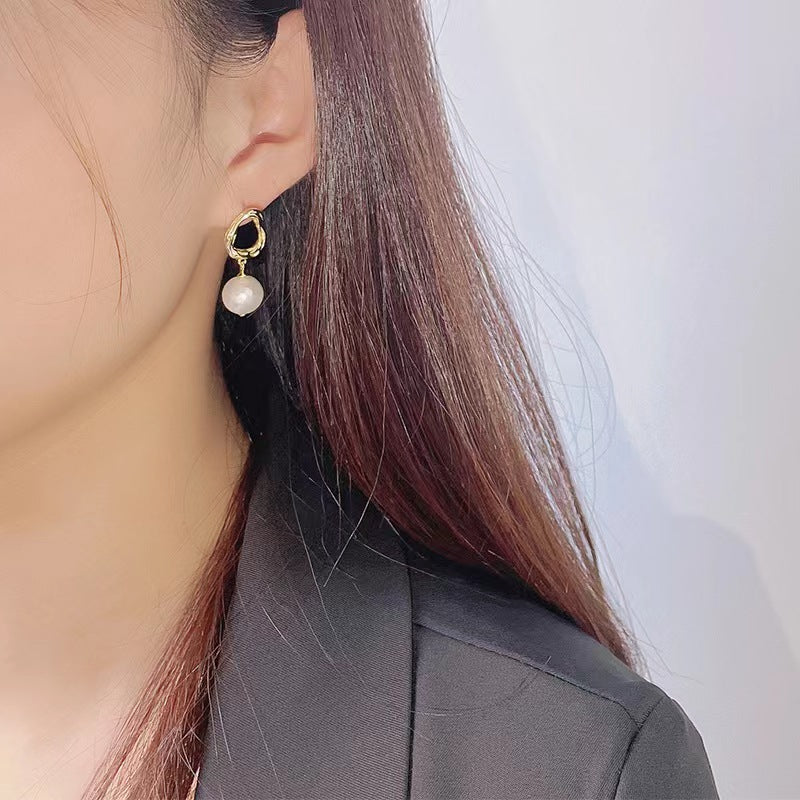 Genuine Freshwater Pearl Solid S925 Silver Soul Teardrop Earrings