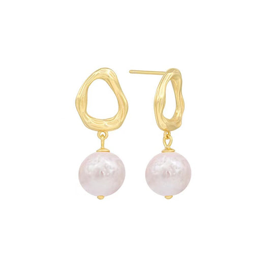 Genuine Freshwater Pearl Solid S925 Silver Soul Teardrop Earrings