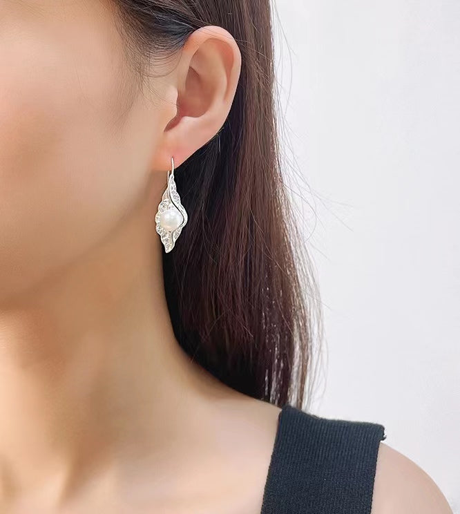 Genuine Baroque Pearl Solid S925 Silver Pupa Earrings
