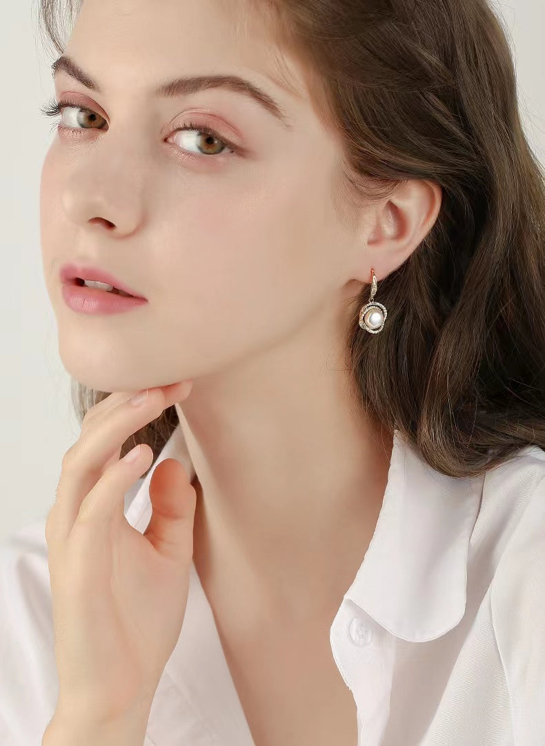 Genuine Freshwater Pearl Galaxy Earrings
