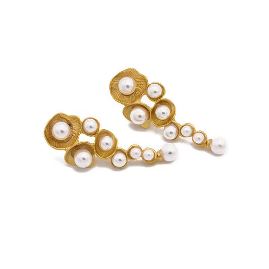 Genuine Freshwater Baroque Pearl Conch Earrings (Limited Edition)