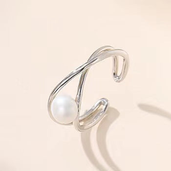 Genuine Freshwater Pearl Solid S925 Silver God's Eye Ring