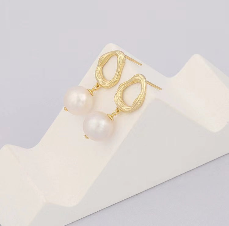 Genuine Freshwater Pearl Solid S925 Silver Soul Teardrop Earrings