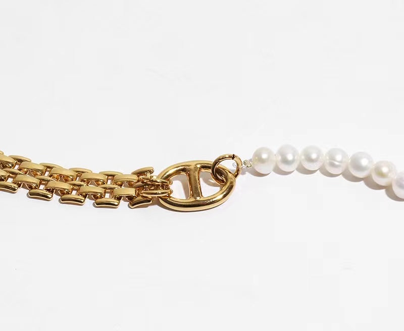 Genuine Natural Freshwater Pearl Retro Modern Combination Bracelet