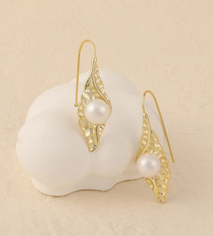 Genuine Baroque Pearl Solid S925 Silver Pupa Earrings