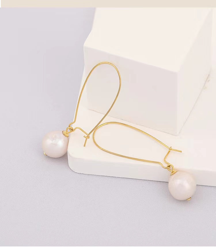 Genuine Freshwater Pearl Solid S925 Silver Afterglow Earrings