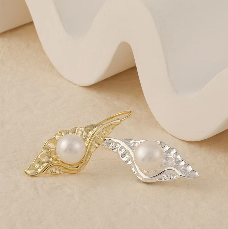 Genuine Baroque Pearl Solid S925 Silver Pupa Earrings