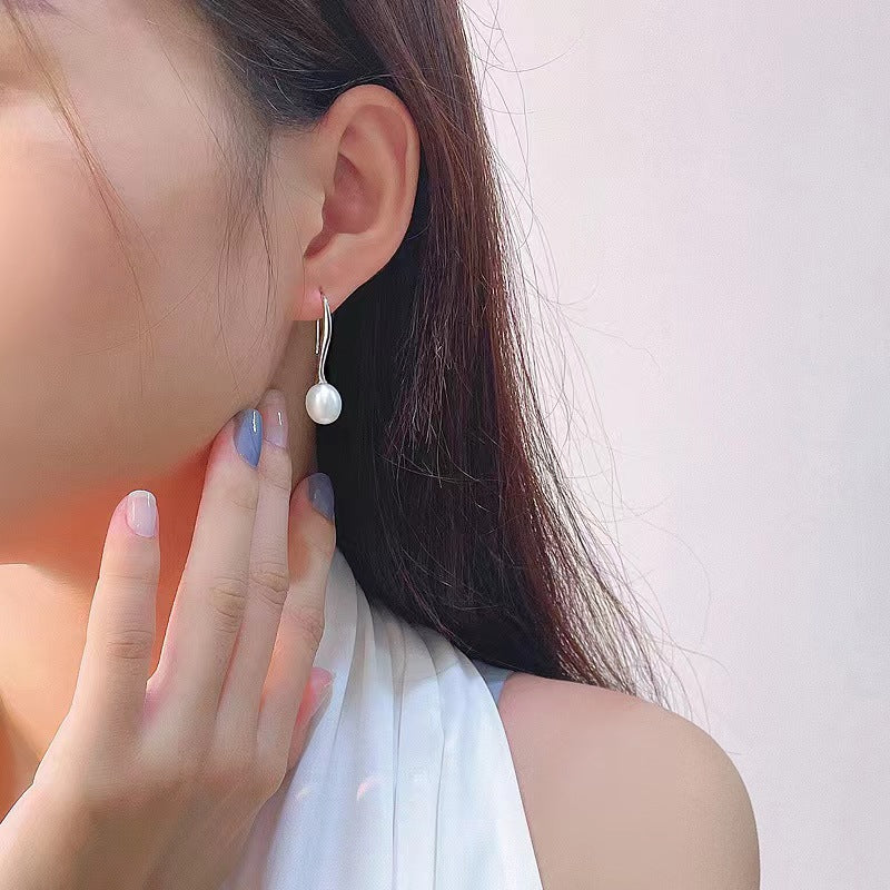 Genuine Freshwater Pearl Solid S925 Silver Sea's Eye Earrings