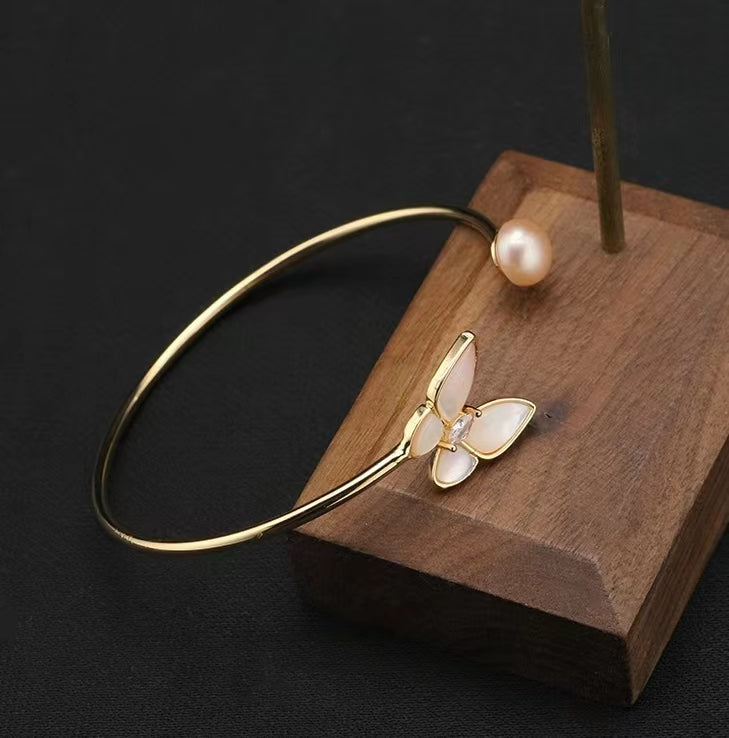 Genuine Freshwater Baroque Pearl Butterfly Bracelet (Limited Edition)