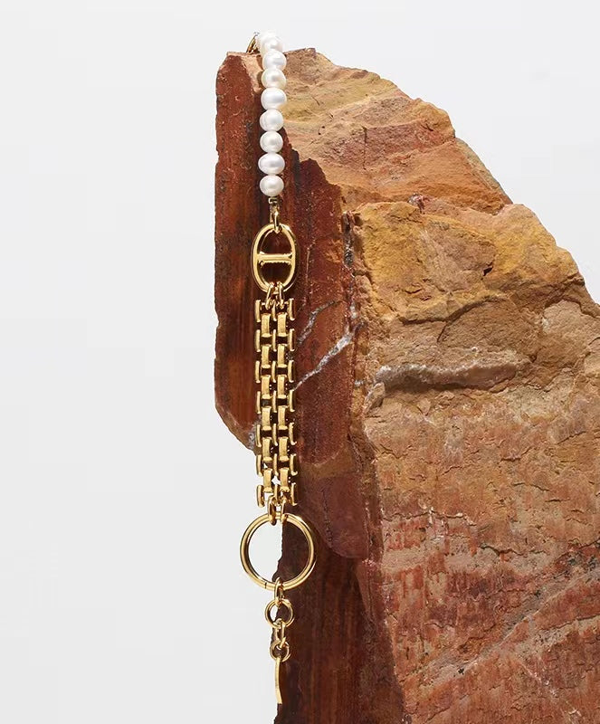 Genuine Natural Freshwater Pearl Retro Modern Combination Bracelet