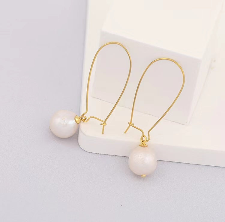 Genuine Freshwater Pearl Solid S925 Silver Afterglow Earrings